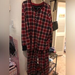 Nautica Red and Black Plaid Kids Pajama Set